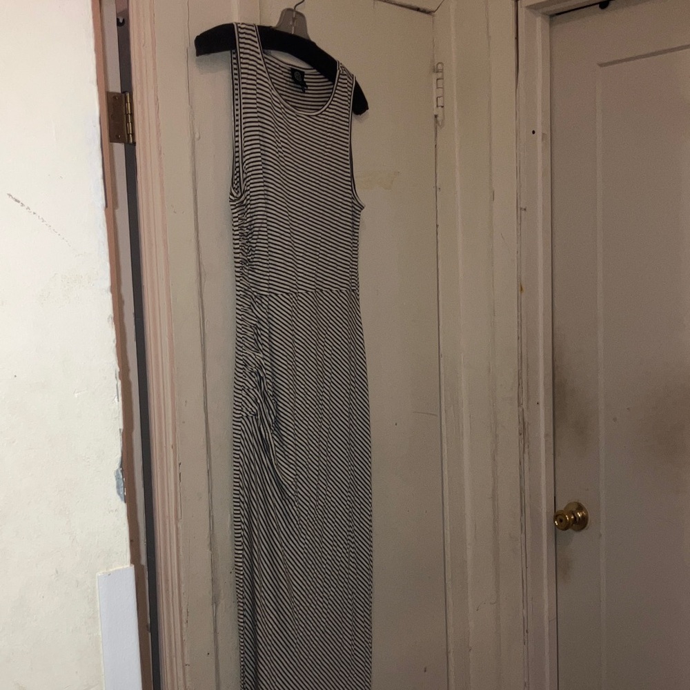 Bobeau Black and White Striped maxi jumper Dress, XL, NWOT
